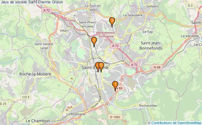 plan Jeux de société Saint-Etienne Associations jeux de société Saint-Etienne : 6 associations