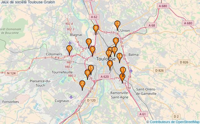 plan Jeux de société Toulouse Associations jeux de société Toulouse : 17 associations