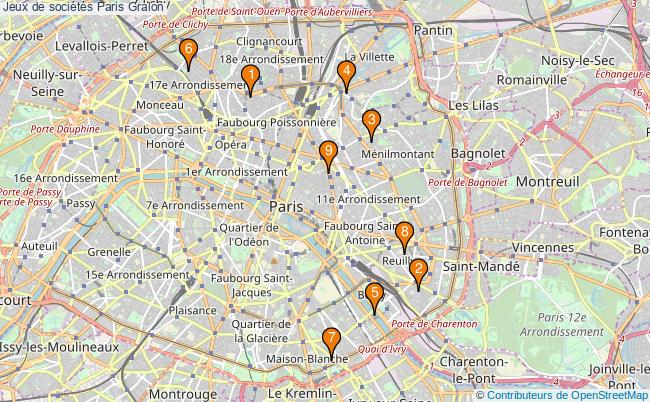 plan Jeux de sociétés Paris Associations jeux de sociétés Paris : 11 associations