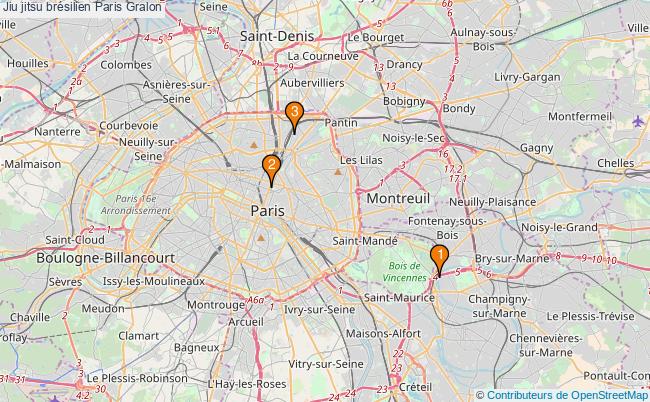 plan Jiu jitsu brésilien Paris Associations Jiu jitsu brésilien Paris : 3 associations