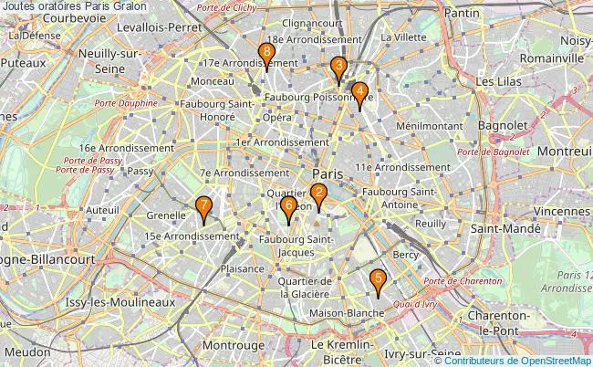 plan Joutes oratoires Paris Associations joutes oratoires Paris : 9 associations