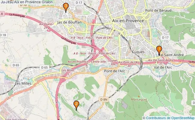 plan Ju-Jitsu Aix en Provence Associations Ju-Jitsu Aix en Provence : 3 associations