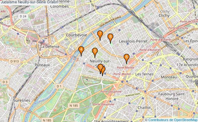 plan Judaïsme Neuilly-sur-Seine Associations Judaïsme Neuilly-sur-Seine : 9 associations