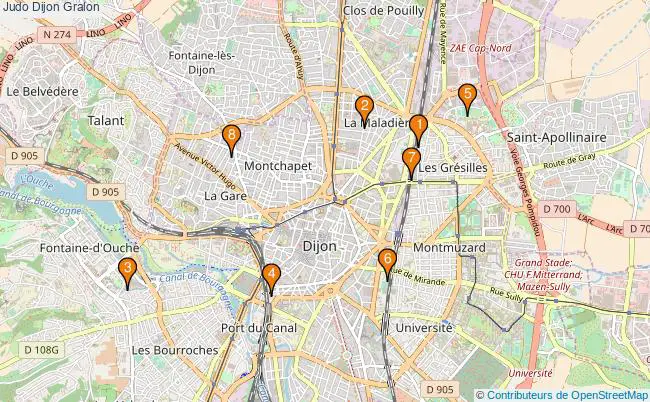 plan Judo Dijon Associations Judo Dijon : 9 associations