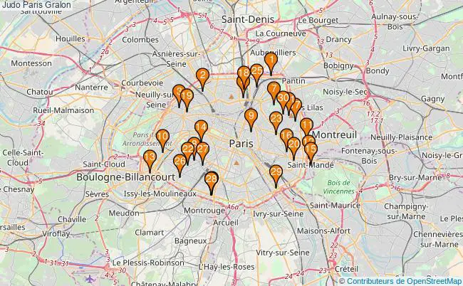 plan Judo Paris Associations Judo Paris : 77 associations