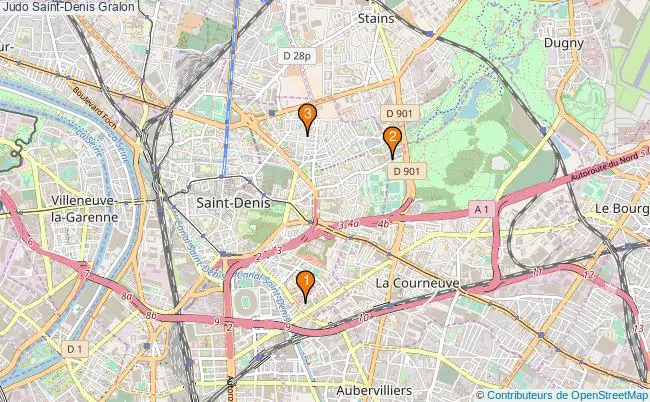 plan Judo Saint-Denis Associations Judo Saint-Denis : 3 associations