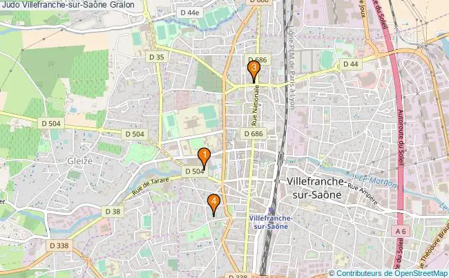 plan Judo Villefranche-sur-Saône Associations Judo Villefranche-sur-Saône : 4 associations