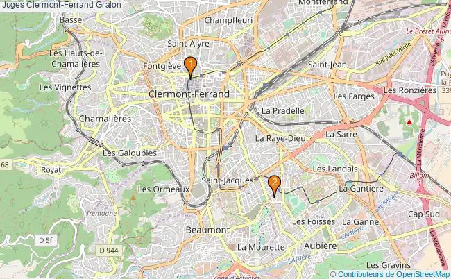 plan Juges Clermont-Ferrand Associations Juges Clermont-Ferrand : 3 associations