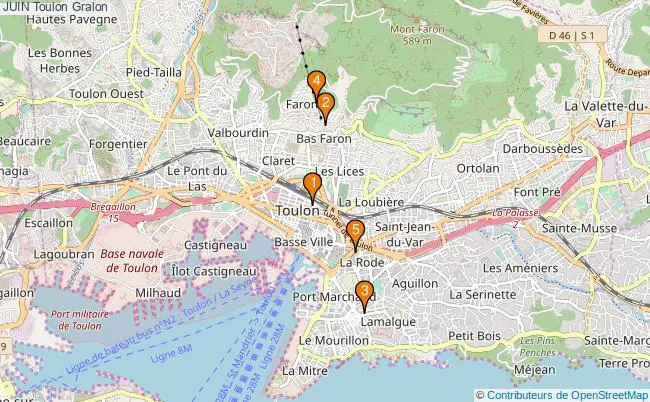 plan JUIN Toulon Associations JUIN Toulon : 3 associations