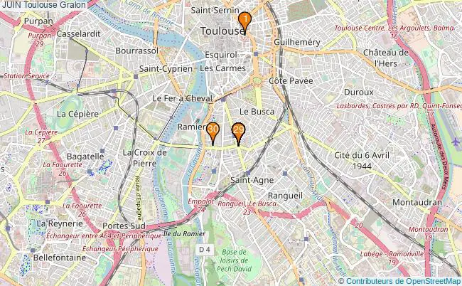plan JUIN Toulouse Associations JUIN Toulouse : 33 associations