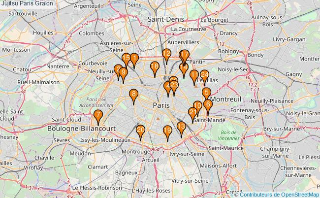 plan Jujitsu Paris Associations Jujitsu Paris : 31 associations