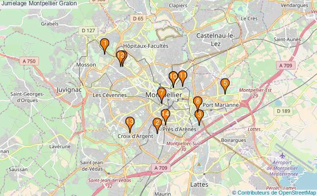 plan Jumelage Montpellier Associations jumelage Montpellier : 14 associations