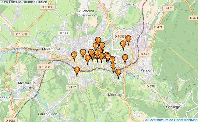 plan Jura Lons-le-Saunier Associations Jura Lons-le-Saunier : 61 associations