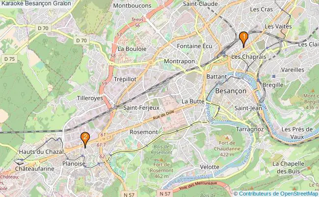 plan Karaoké Besançon Associations karaoké Besançon : 3 associations