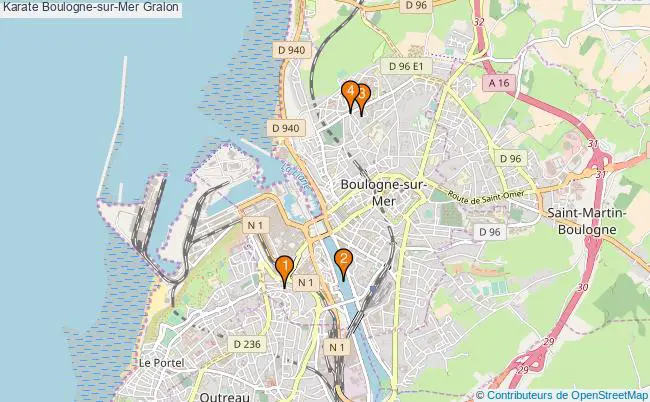 plan Karate Boulogne-sur-Mer Associations karate Boulogne-sur-Mer : 8 associations