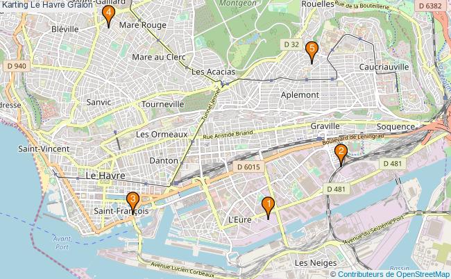 plan Karting Le Havre Associations karting Le Havre : 4 associations