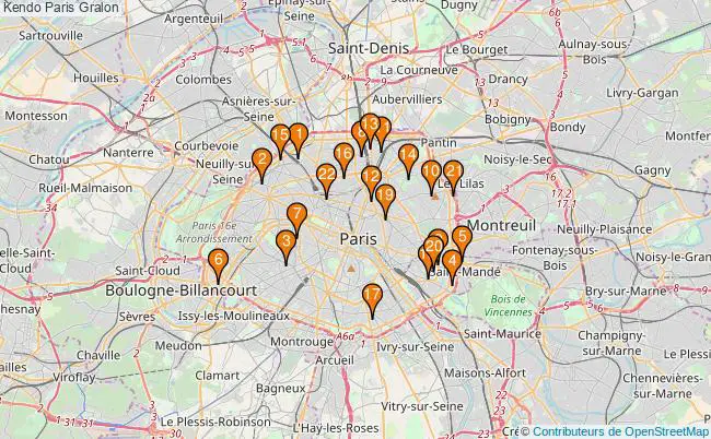 plan Kendo Paris Associations kendo Paris : 27 associations