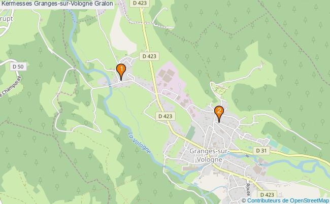 plan Kermesses Granges-sur-Vologne Associations kermesses Granges-sur-Vologne : 2 associations