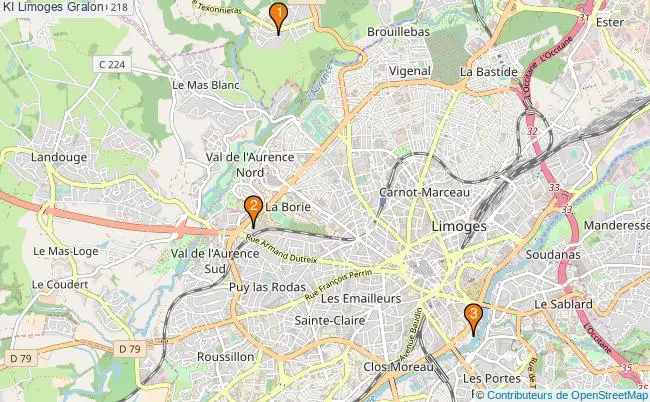 plan KI Limoges Associations KI Limoges : 3 associations