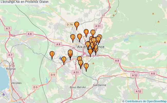 plan L'échange Aix en Provence Associations l'échange Aix en Provence : 47 associations
