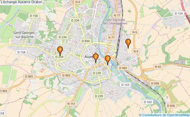 plan L'échange Auxerre Associations l'échange Auxerre : 5 associations