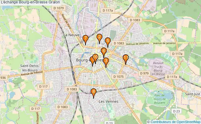 plan L'échange Bourg-en-Bresse Associations l'échange Bourg-en-Bresse : 12 associations