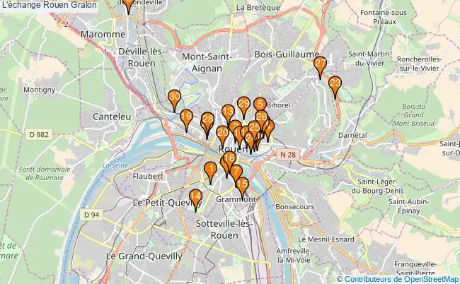 plan L'échange Rouen Associations l'échange Rouen : 47 associations