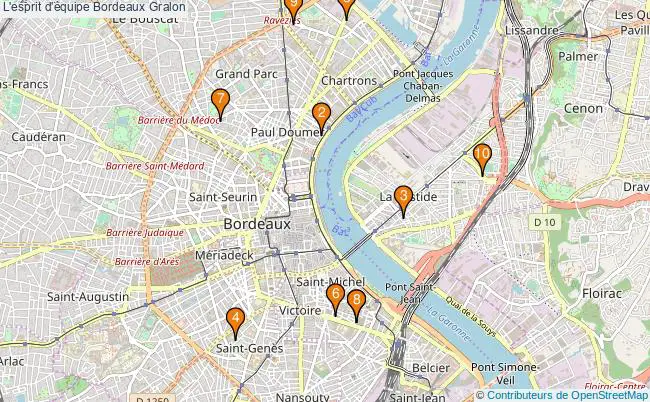 plan L'esprit d'équipe Bordeaux Associations l'esprit d'équipe Bordeaux : 10 associations