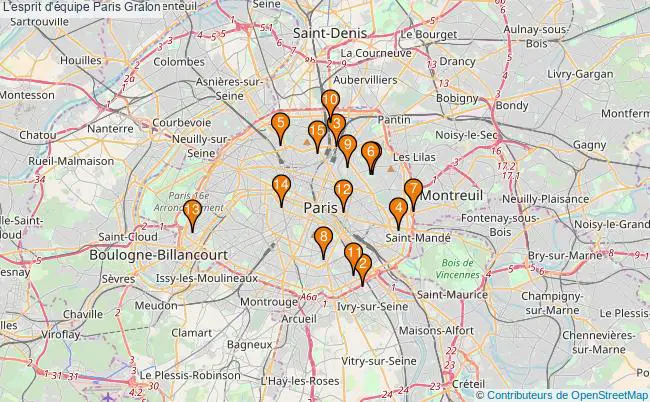 plan L'esprit d'équipe Paris Associations l'esprit d'équipe Paris : 25 associations