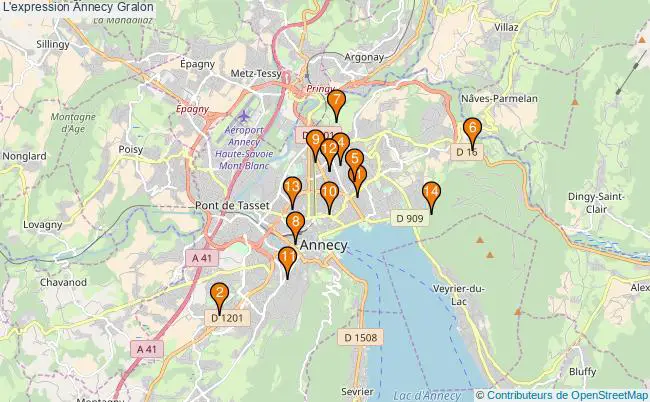 plan L'expression Annecy Associations l'expression Annecy : 14 associations