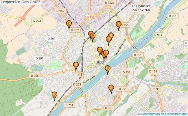 plan L'expression Blois Associations l'expression Blois : 17 associations