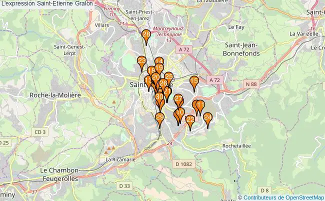 plan L'expression Saint-Etienne Associations l'expression Saint-Etienne : 33 associations