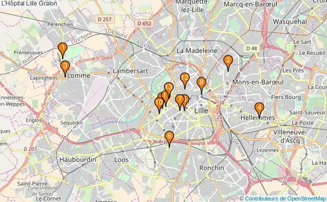 plan L'Hôpital Lille Associations L'Hôpital Lille : 13 associations