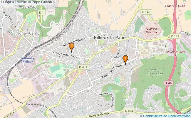 plan L'Hôpital Rillieux-la-Pape Associations L'Hôpital Rillieux-la-Pape : 2 associations