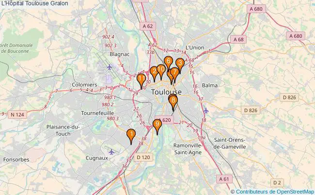plan L'Hôpital Toulouse Associations L'Hôpital Toulouse : 12 associations