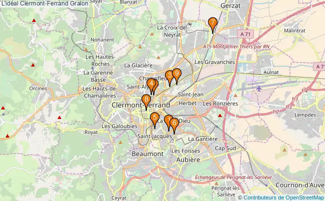plan L'idéal Clermont-Ferrand Associations l'idéal Clermont-Ferrand : 9 associations