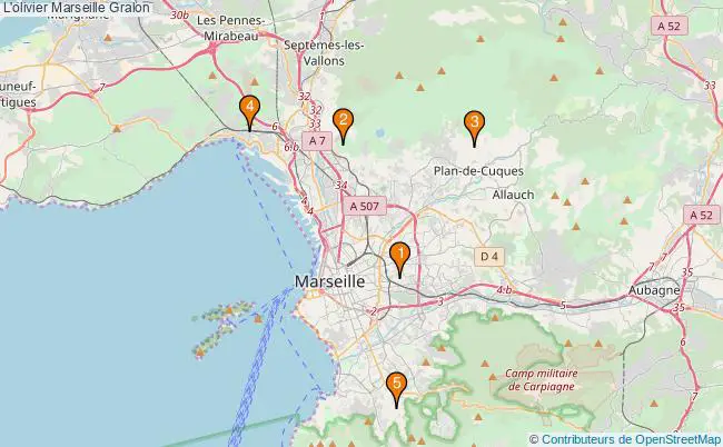 plan L'olivier Marseille Associations l'olivier Marseille : 6 associations