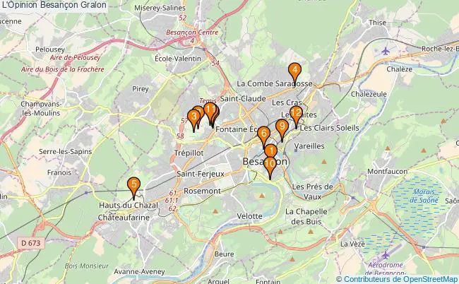 plan L'Opinion Besançon Associations L'Opinion Besançon : 14 associations
