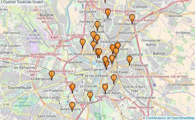 plan L'Opinion Toulouse Associations L'Opinion Toulouse : 28 associations