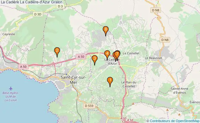 plan La Cadière La Cadière-d'Azur Associations La Cadière La Cadière-d'Azur : 9 associations