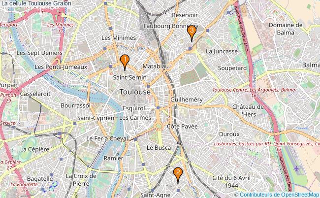 plan La cellule Toulouse Associations La cellule Toulouse : 3 associations