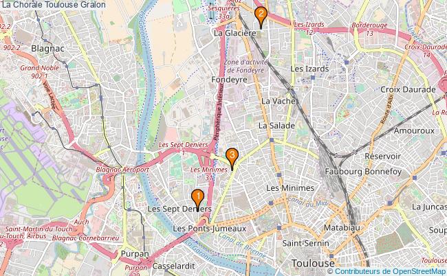 plan La Chorale Toulouse Associations La Chorale Toulouse : 3 associations