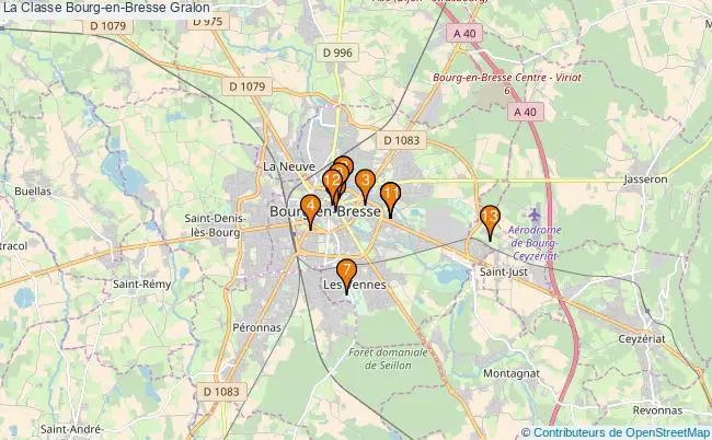 plan La Classe Bourg-en-Bresse Associations La Classe Bourg-en-Bresse : 12 associations