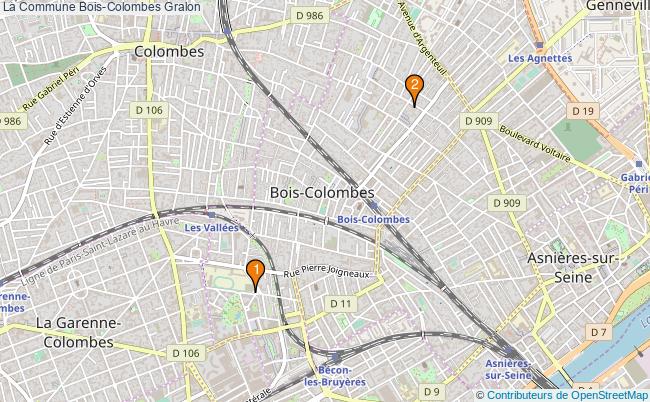 plan La Commune Bois-Colombes Associations La Commune Bois-Colombes : 3 associations