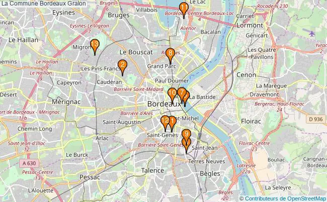 plan La Commune Bordeaux Associations La Commune Bordeaux : 16 associations