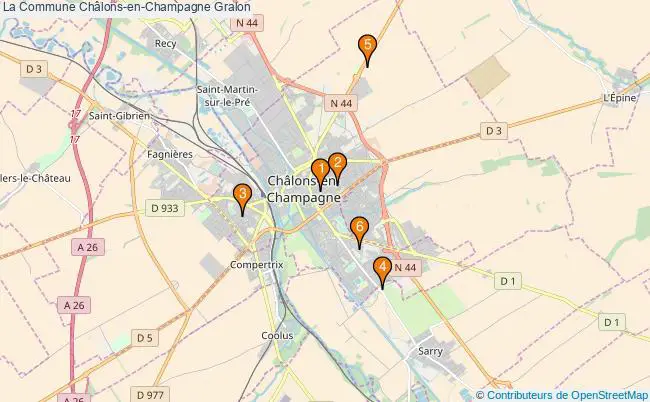 plan La Commune Châlons-en-Champagne Associations La Commune Châlons-en-Champagne : 5 associations