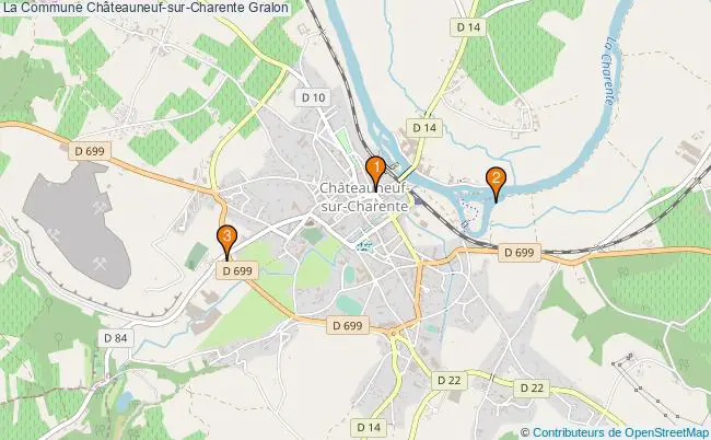 plan La Commune Châteauneuf-sur-Charente Associations La Commune Châteauneuf-sur-Charente : 3 associations
