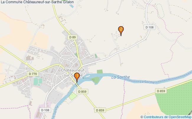 plan La Commune Châteauneuf-sur-Sarthe Associations La Commune Châteauneuf-sur-Sarthe : 5 associations