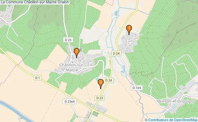 plan La Commune Châtillon-sur-Marne Associations La Commune Châtillon-sur-Marne : 3 associations