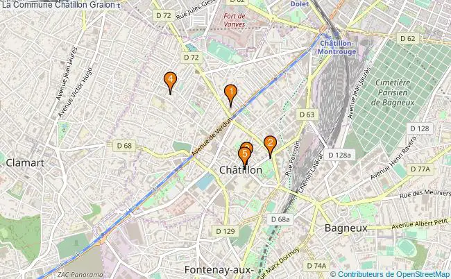 plan La Commune Châtillon Associations La Commune Châtillon : 7 associations
